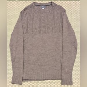 Ibex 100% Merino Wool Cooper Sweater Light Brown Men's Size Small